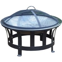 Kingfisher Bonnington Garden Fire Pit With Integrated BBQ