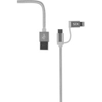 STK 2-in-1 Lightning And Micro USB Cable - Grey