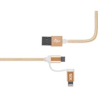 STK 2-in-1 Lightning And Micro USB Cable - Gold