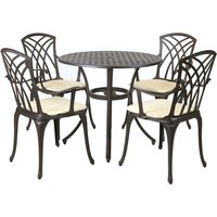 Charles Bentley 5-Piece Metal Stamford Patio Set With Cushions