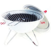 Charles Bentley 14" Portable Kettle Charcoal BBQ With Grill - White