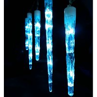 Robert Dyas 24 Blue Multi-Action LED Icicle Chaser Indoor And Outdoor Lights - Mains Powered With Remote Control