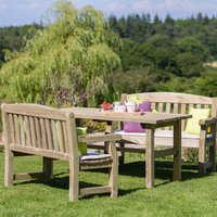 Zest4Leisure Wooden Emily Table And 2 Bench Set
