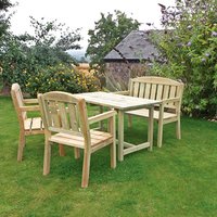 Zest4Leisure Wooden Caroline Table, Bench And 2 Chair Set