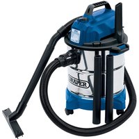 Draper 20l 1250w 230v Wet And Dry Vacuum Cleaner With Stainless Steel Tank