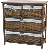 Charles Bentley Home Wide Storage Cabinet With Wicker Baskets - Natural