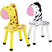 Charles Bentley Kids Jungle Safari Zebra Chairs - Set Of 2
