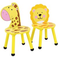 Charles Bentley Kids Jungle Safari Lion Chairs - Set Of 2
