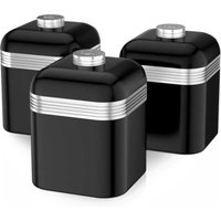 Swan Retro Set Of 3 Canisters - Black