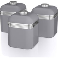 Swan Retro Set Of 3 Canisters - Grey