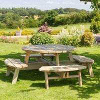Zest4Leisure Wooden Rose 8-Seater Round Picnic Table