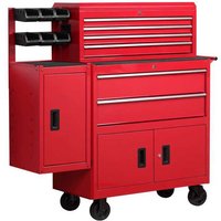 Hilka Extra Wide 36 Inch 6 Drawer Combo With Side Locker And Bin Rack