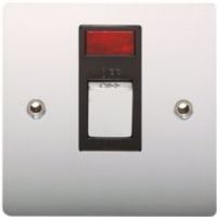 Holder 20A Single Polished Chrome Switch With Neon