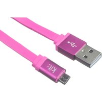 Kit Flat Micro USB Charging Cable - Pink