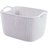 Curver Large Knit Rectangular Basket - Oasis White