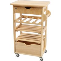 T&G Woodware Kitchen Compact Trolley In Hevea