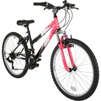 Flite Ravine Girls 24-Inch Wheel Mountain Bike With Front Suspension - Black And Pink