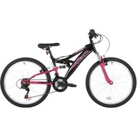 Flite Taser 24-Inch Wheel Full Suspension Girl's Junior Mountain Bike - Pink And Black