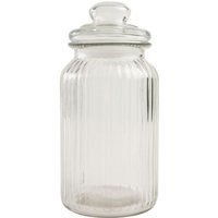 T&G Large Ribbed Glass Jar - 1.3 Litres