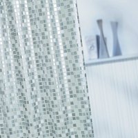 Silver Mosaic Croydex Shower Curtain
