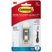 3M Command Bathroom Hook - Silver