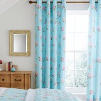 Catherine Lansfield Embroidered Floral Eyelet Curtains