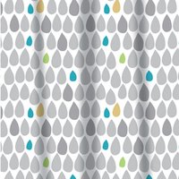 Sabichi Rain Drops PEVA Shower Curtain With 12 Shower Rail Hooks