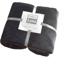 Gallery Flannel Fleece Throw - Charcoal
