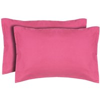 Catherine Lansfield Non-Iron Housewife Pillowcase Pair - Hot Pink