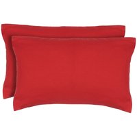 Catherine Lansfield Non-Iron Housewife Pillowcase Pair - Red