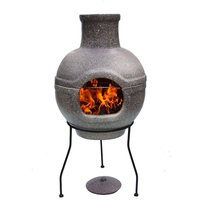 Gardeco Cozumel Large Granite Clay Chiminea With Grill