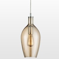 Searchlight Lighting Collection Eris Smoked Glass Pendant Light - Amber