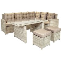 Charles Bentley Roma Multifunction Casual Dining Set - Beige