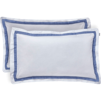 Bianca Cotton Soft Bianca Cotton Chambray Pleated Oxford Pillowcase Pair - Blue