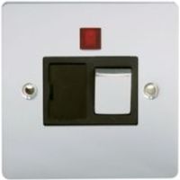 Holder 13A Single Polished Chrome Fused Spur Switch With Neon