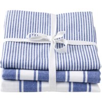 Stow Green Pack Of 3 Tea Towels - Blue Stripes