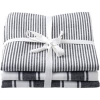 Stow Green Pack Of 3 Tea Towels - Black Stripes