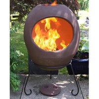 Gardeco Extra-Large Ellipse Mexican Chiminea - Light Brown