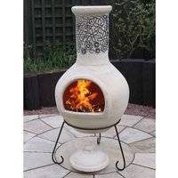 Gardeco Extra-Large Flores Mexican Chiminea - Beige