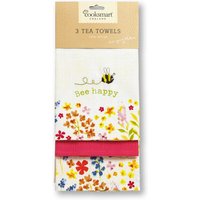 Cooksmart Bee Happy Tea Towels - 3 Pack