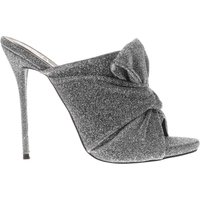 Missguided Pewter Knotted Front Mule High Heels