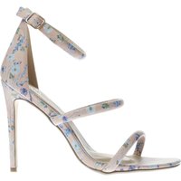 Missguided Pale Pink Ditsy Floral 3 Strap High Heels