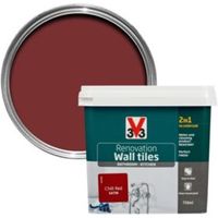 V33 Renovation Chilli Red Satin Wall Tile Paint0.75L