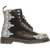 Dr Martens Black & White Pascal Lace 8 Eye Boot Boots