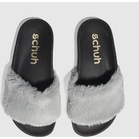 Schuh Grey Fuzzy Sandals