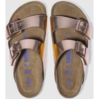 Birkenstock Rose Gold Arizona Soft Footbed Metallic Sandals