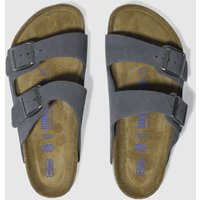 Birkenstock Grey Arizona Soft Footbed Suede Sandals