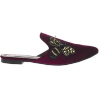 Missguided Burgundy Embroidered Bee Mule Sandals