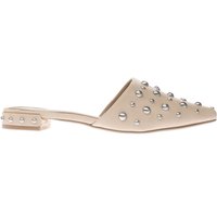 Missguided Natural All Over Studded Pointed Mule Sandals