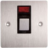 Holder 20A Single Brushed Steel Switch With Neon